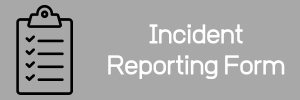 Text reads "Incident Reporting Form" in white font. A picture of a black checklist clipboard is to the left of the text. Link included. 